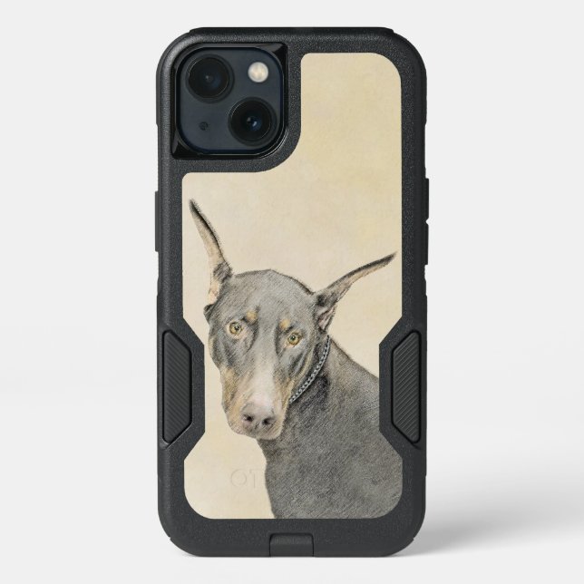 Doberman Pinscher Painting - Original Dog Art Otterbox iPhone Case (Back)