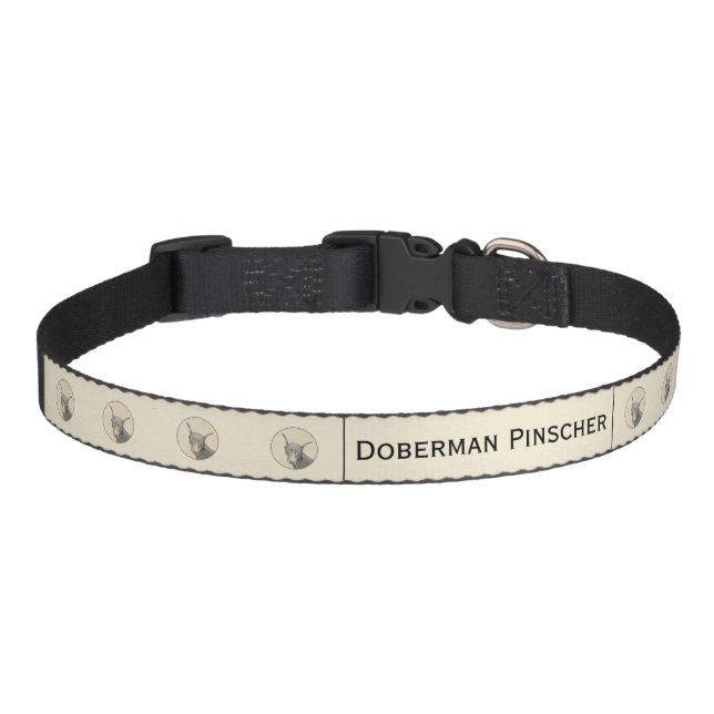 Doberman Pinscher Painting - Original Dog Art Pet  Collar (Front)