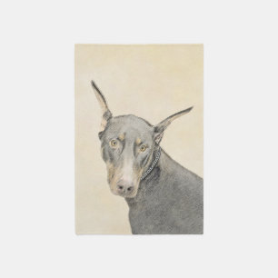 Doberman Pinscher Painting - Original Dog Art Rug