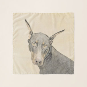 Doberman Pinscher Painting - Original Dog Art Scarf