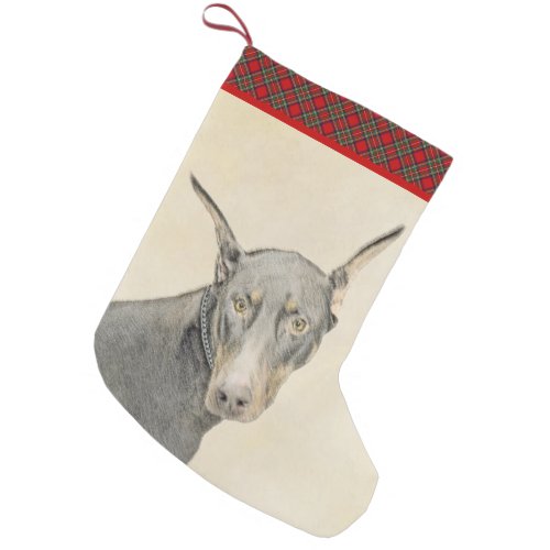 Doberman Pinscher Painting _ Original Dog Art Small Christmas Stocking