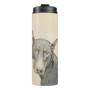 Doberman Pinscher Painting - Original Dog Art Thermal Tumbler