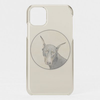 Doberman Pinscher Painting - Original Dog Art iPhone 11 Case