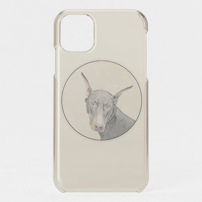 Doberman Pinscher Painting - Original Dog Art Uncommon iPhone Case (Back)