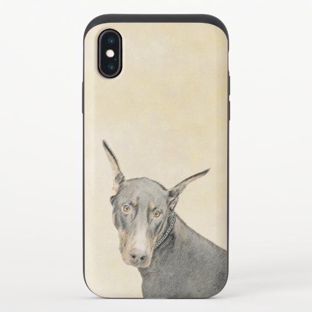 Doberman Pinscher Painting - Original Dog Art Uncommon iPhone Case (Back)