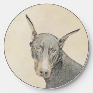 Doberman Pinscher Painting - Original Dog Art Wireless Charger