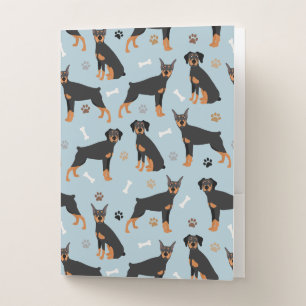 Doberman Pinscher Paws and Bones Pocket Folder