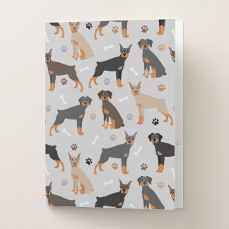 Doberman Pinscher Paws and Bones Pocket Folder
