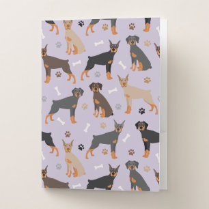 Doberman Pinscher Paws and Bones Pocket Folder