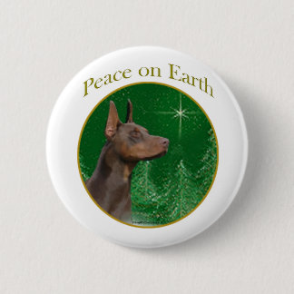Doberman Pinscher Peace Pinback Button