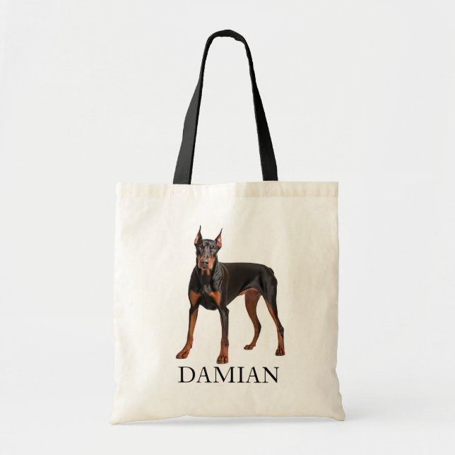 Doberman Pinscher Personalize Tote Bag (Front)
