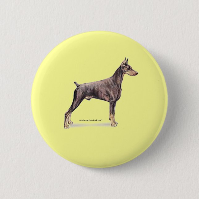 Doberman Pinscher Pinback Button (Front)