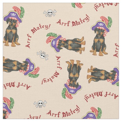 Doberman Pinscher Pirate Fabric