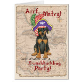 Doberman Pinscher Pirate Invitation (Front)
