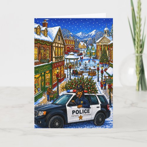 Doberman Pinscher Police Holiday Card