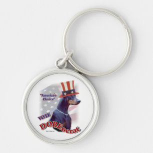 Doberman Pinscher Political Humor Keychain
