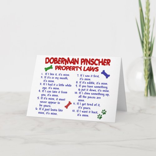 DOBERMAN PINSCHER Property Laws 2 Card