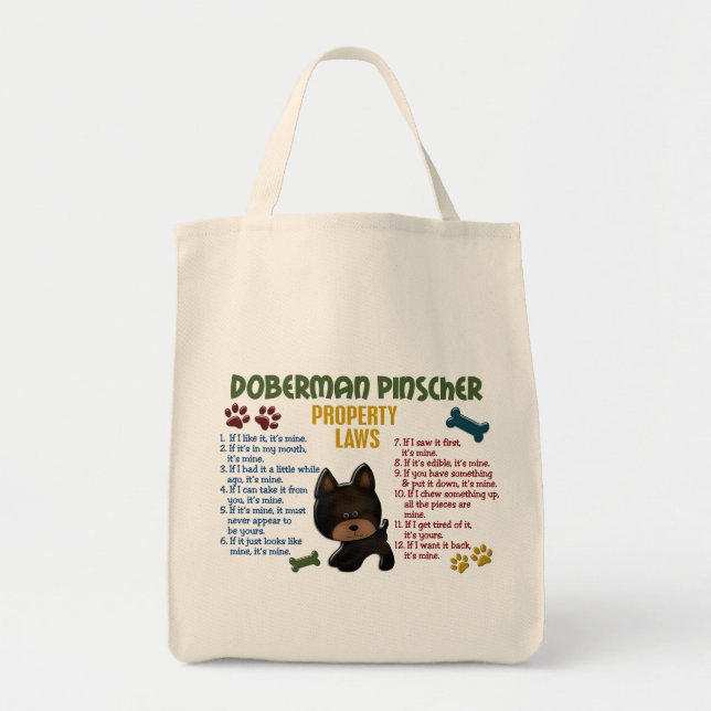 Doberman Pinscher Property Laws 4 Tote Bag (Front)