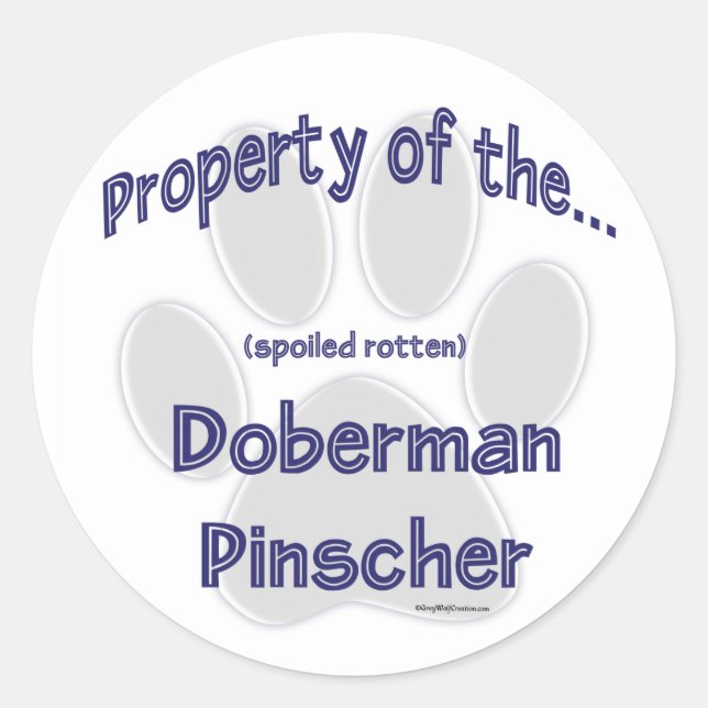 Doberman Pinscher Property Sticker (Front)