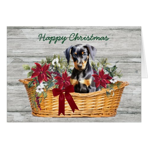 Doberman Pinscher Puppy Basket Holiday