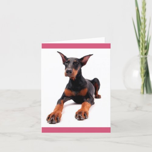 Doberman Pinscher Puppy Dog Blank Note Card