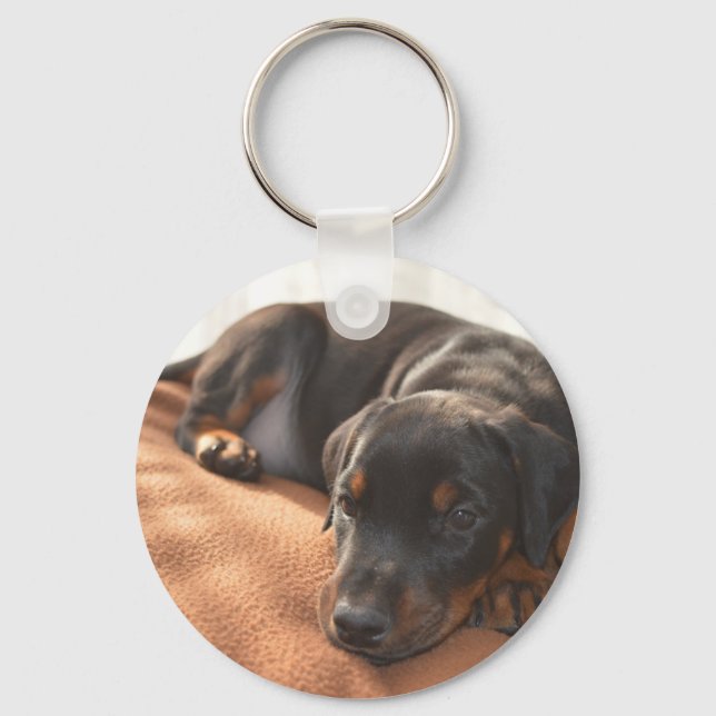 doberman-pinscher-puppy keychain (Front)