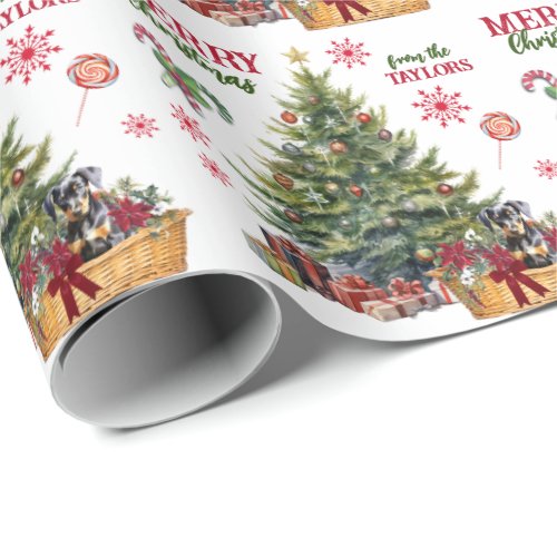 Doberman Pinscher Puppy Under the Tree Wrapping Paper