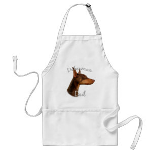Doberman Pinscher (red) Dad 2 Adult Apron