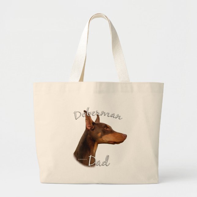 Doberman Pinscher (red) Dad 2 Large Tote Bag (Front)