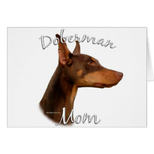 Doberman Pinscher (red) Mom 2 Cards
