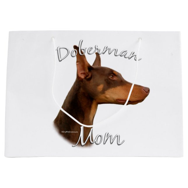 Doberman Pinscher (red) Mom 2 Large Gift Bag (Front)