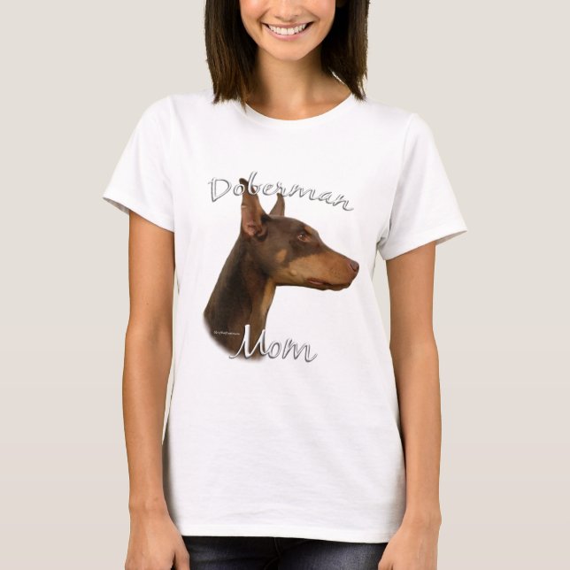 Doberman Pinscher (red) Mom 2 T-Shirt (Front)