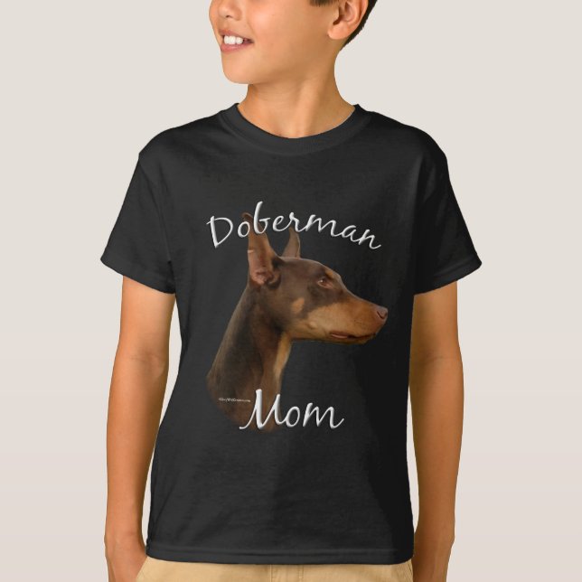 Doberman Pinscher (red) Mom 2 T-Shirt (Front)