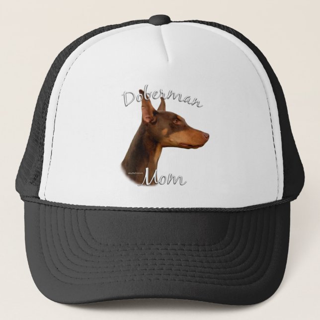 Doberman Pinscher (red) Mom 2 Trucker Hat (Front)