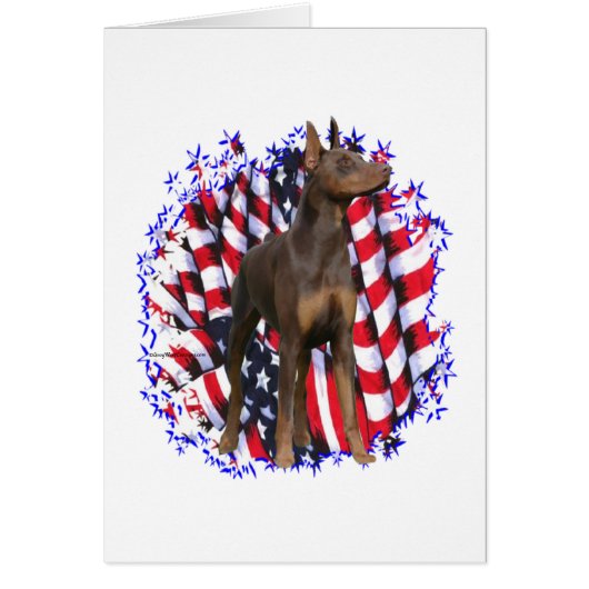 Doberman Pinscher (red) Patriot Cards (Front)