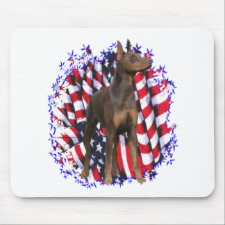 Doberman Pinscher (red) Patriot Mouse Pad
