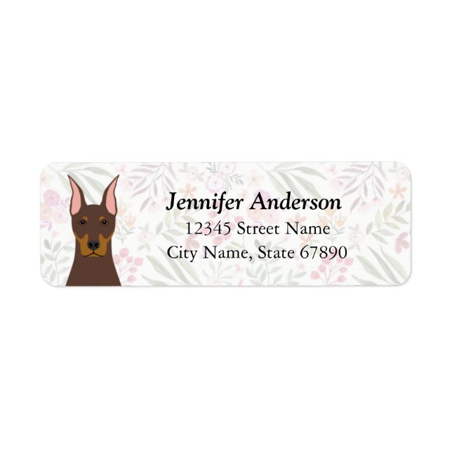 Doberman Pinscher Return Address Labels (Front)