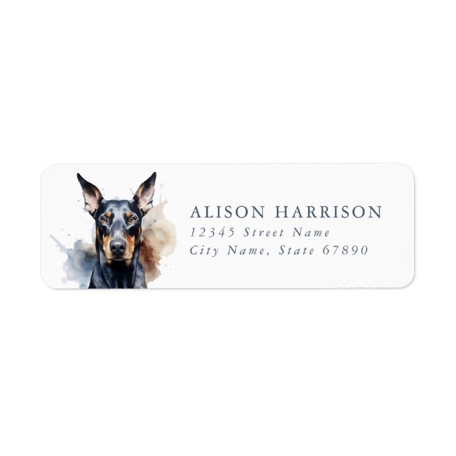 Doberman Pinscher Return Address Labels (Front)