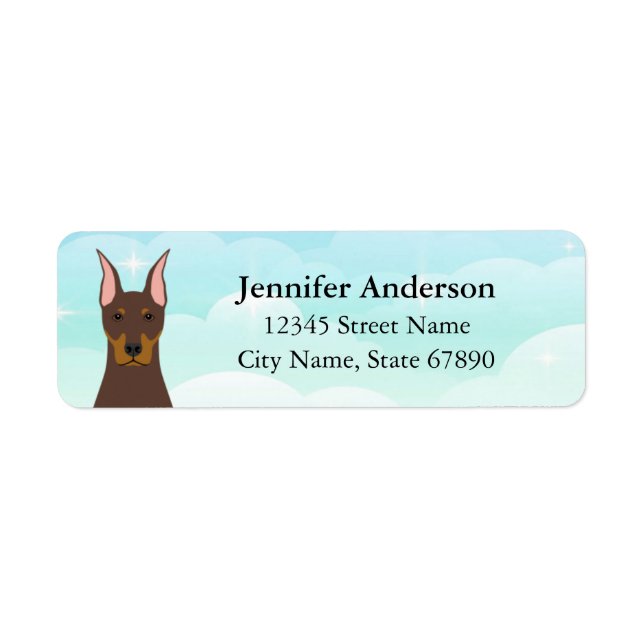 Doberman Pinscher Return Address Labels (Front)