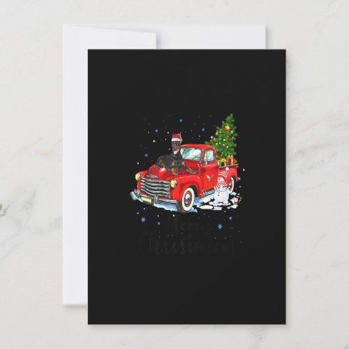 Doberman Pinscher Ride Red Truck Christmas Pajama  Invitation