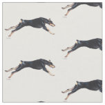 Doberman Pinscher Running Dog Art Fabric