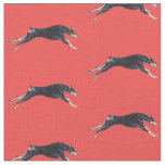 Doberman Pinscher Running Red Dog Art Fabric