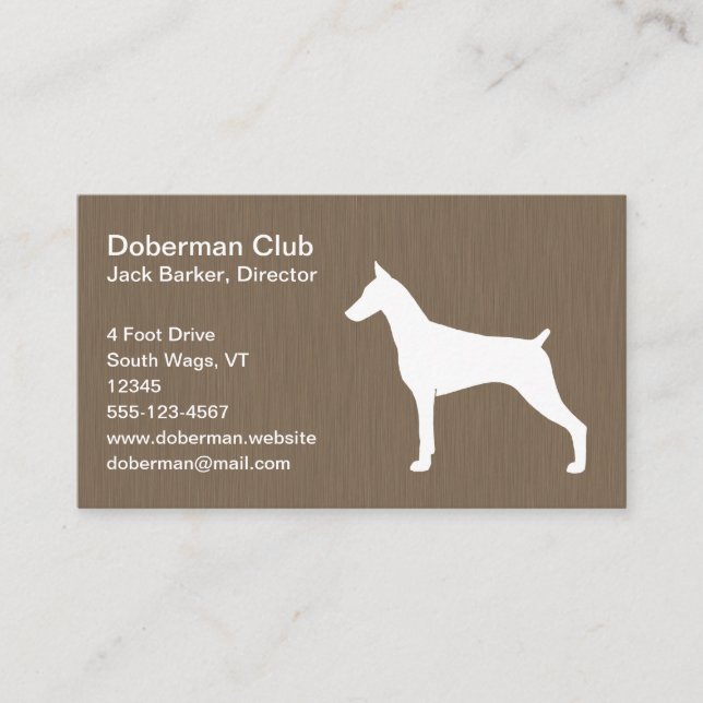 Doberman Pinscher Silhouette Business Card (Front)
