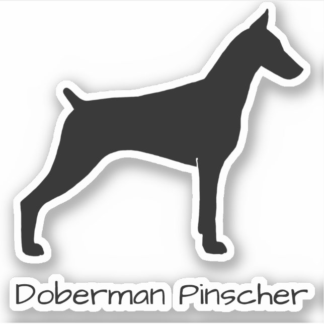 Doberman Pinscher Silhouette Cool Dobe Dog Sticker (Front)