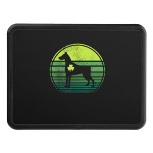 Doberman Pinscher Silhouette Irish Clover St Patri Hitch Cover