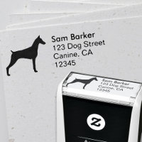 Doberman Pinscher Silhouette Return Address