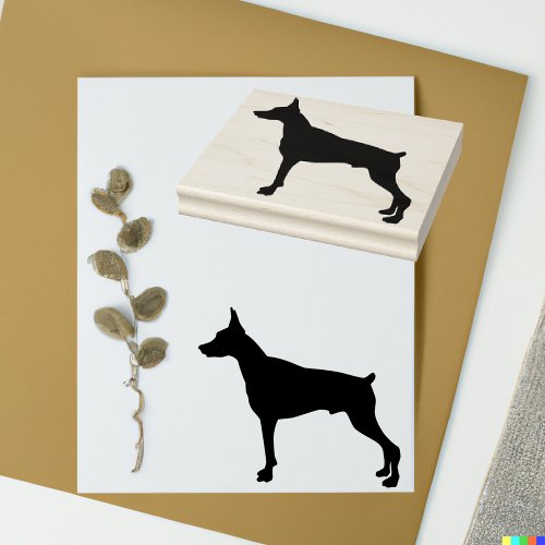  Doberman Pinscher Silhouette Rubber Stamp