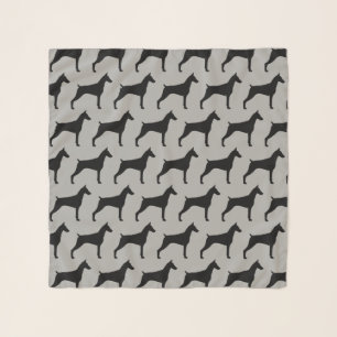 Doberman Pinscher Silhouettes Pattern Scarf