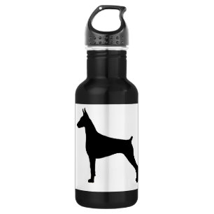 doberman pinscher silo black.png stainless steel water bottle