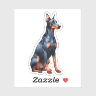 Doberman Pinscher Sitting Sticker